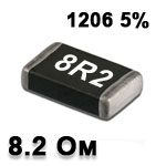 SMD resistor<gtran/> 8.2R 1206 5%