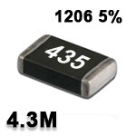 SMD resistor<gtran/> 4.3M 1206 5%