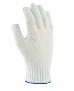Gloves universal with PVC pattern, white