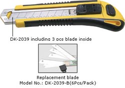 Нож технический 18мм DK-2039 [выдвижной, без фиксации]