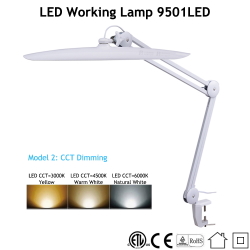 Лампа настольная на струбцине 9501LED dimming+CCT 182 LED БЕЛАЯ