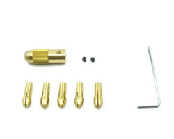  Collet chuck WLXY  DIY001 brass, 5 collets, 0.5-3.0mm, for shaft 2.3mm