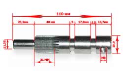Pitcher quill shaft of drilling machine BG-5169 L = 110mm