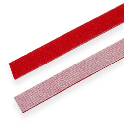 Лента-липучка двусторонняя Velcro  [10мм х1м] КРАСНАЯ полимер