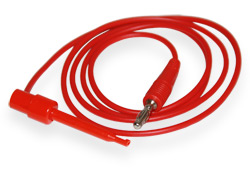Cable Banana - clip red Y204 22AWG 1 meter