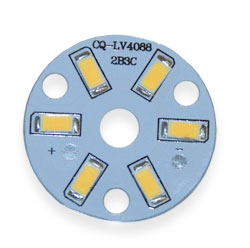 Mounting plate assembly  LED lamp 3W, 6pcs 5730, 32mm dia, warm light