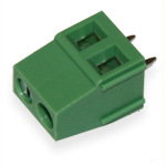 Клеммник винтовой XK128V-5.0-02P (сталь) Зеленый