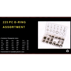 Set  MF-9879B black rubber rings 225 pieces