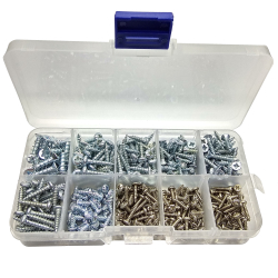 A set of screws and self-tapping screws