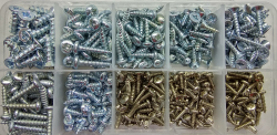 A set of screws and self-tapping screws