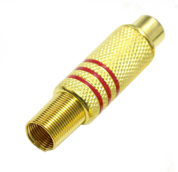 Cable socket RCA HM-150 Gold-Red