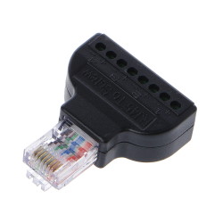 Connector 8P8C [RJ45] with one-piece terminal block