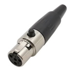 Cable socket mini XLR 4-pin female