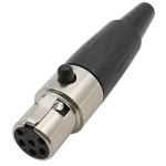 Cable socket mini XLR 6-pin female