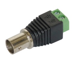 Connector BNC for cable with terminal block, socket