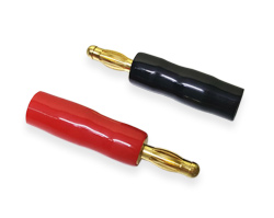 Banana fork 4mm in a case Red