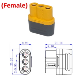 Battery connector MR60-F.G.Y. Female