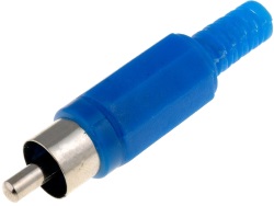 Штекер на кабель RCA тюльпан пластик Синій