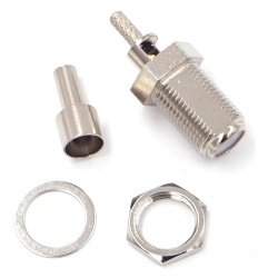 Connector F-socket for RG174 cable for crimping