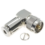 RF connector PL259 UHF male angled 90°to RG58 cable