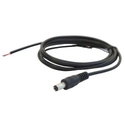 Power plug  5.5/2.1 with 1.5m cable black