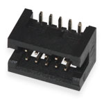 Connector<gtran/> IDC10-1.27 plug to board SMD key on the side<gtran/>