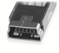 Гніздо Mini USB B 5pin DIP пряме