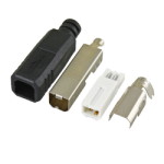 Вилка USB тип B на кабель в корпусе черная