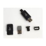 Вилка USB-Micro 4pin в корпусе на кабель черная CN-06-03