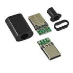 Вилка USB Type-C 4pin OTG в корпусе на кабель черная