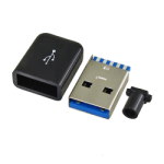 Вилка USB 3.0 тип A на кабель в корпусе черная CN-09-12</ntran>
