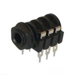  6.3 stereo jack  HY1.2058 housing plastic, board mounting