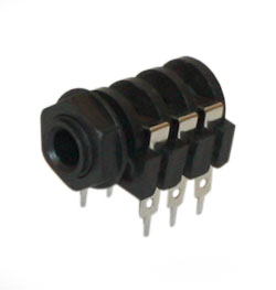  6.3 stereo jack  HY1.2058 housing plastic, board mounting