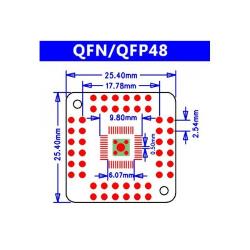 Плата печатная переходник QFN44/48-DIP шаг 0.5мм