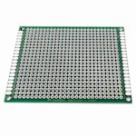 Double-sided board<gtran/> layout 6cmX8cmx1.6mm pitch 2.54 metallized mask.