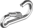  Fire carabiner 8 mm with coupling white zinc