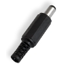 Power plug 5.5/2.1mm L = 9mm plastic
