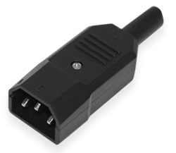 Mains plug C14 for cable (steel)