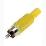 Plug to cable<gtran/> RCA tulip plastic Yellow<gtran/>