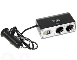 Разветвитель прикуривателя WF-0030 с зарядкой USB [12-24В, ток заряда до 1А]