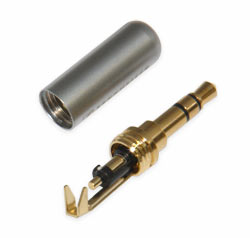 Штекер на кабель Sennheiser 3-pin 3.5mm эмаль Серый, тип Б