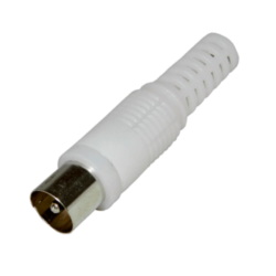Роз'єм ВЧ HY1.2219 антенний штекер на кабель, білий
