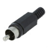 Plug to cable<gtran/> RCA tulip plastic Black<gtran/>