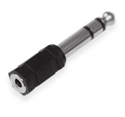 Adapter HH1012,  6.35 mm to 3,5mm plastic stereo