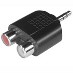 Adapter HH1042, 3.5mm to 2 RCA plastic, golden plated