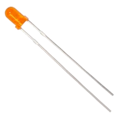 Светодиод 3mm Оранжевый (Янтарный) матовый 1000-2000mcd 2.0-2.2V