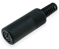 Connector Mini DIN 6-pin female to cable