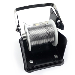 Solder spool holder with metal axis