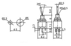 Toggle switch SMTS-202 ON-ON 6pin
