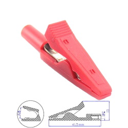 Clip Crocodile on the multimeter probe 2mm plastic Red
